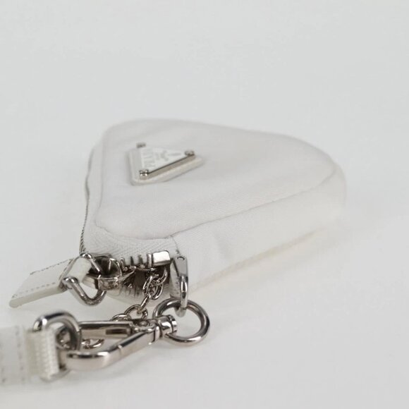 PRADA Shoulder Bag Nylon White Silver Auth 127895V - Picture 4 of 15